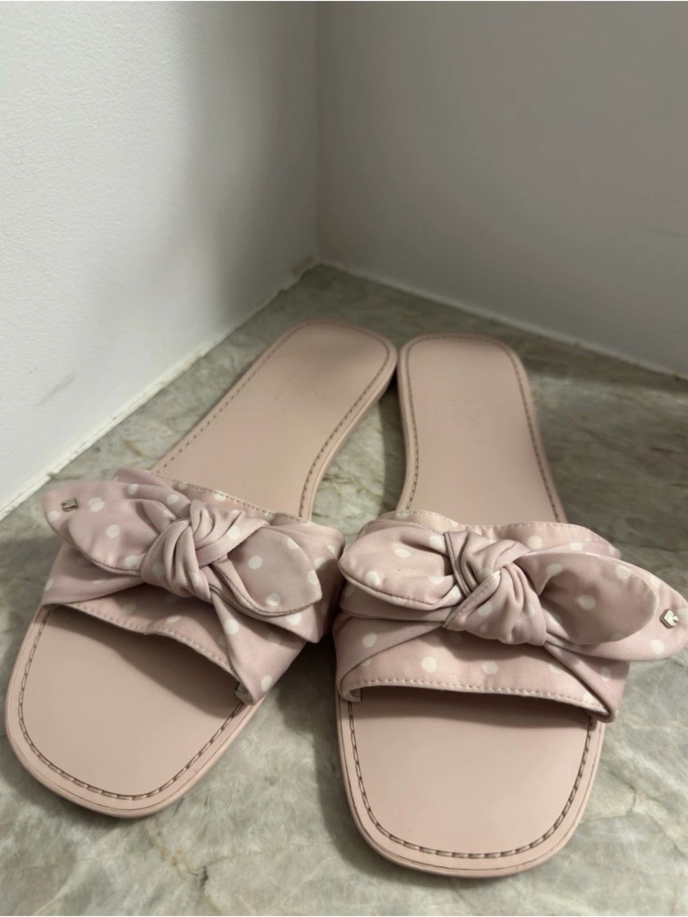 kate spade Light Pink Knot Bow Slide Sandals - Picture 2 of 6